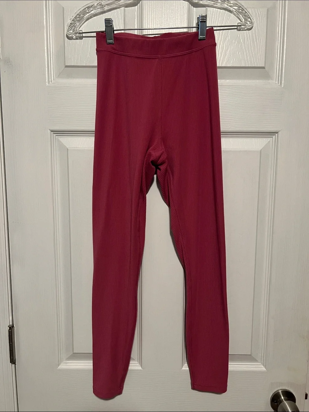 ALO Yoga Ribbed Pink High-Waist Leggings